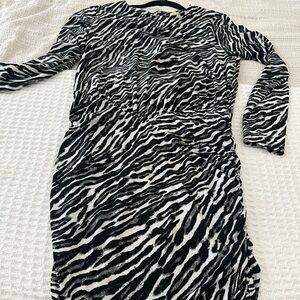 Michael Kors Black and White Zebra Print Dress